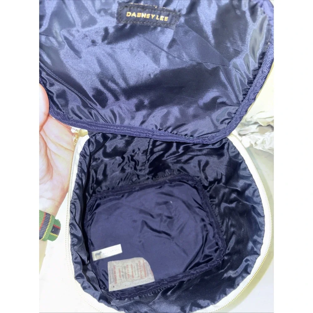 Dabney Lee Green and Cream Canvas Makeup Bag